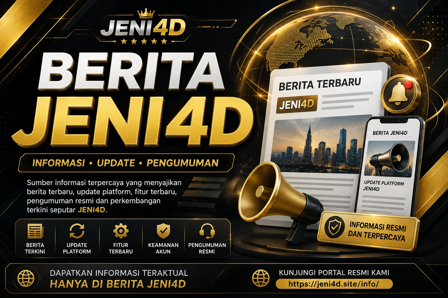 Berita JENI4D menampilkan informasi terbaru mengenai update platform, fitur baru, pengumuman resmi, keamanan akun, dan perkembangan terkini seputar JENI4D.